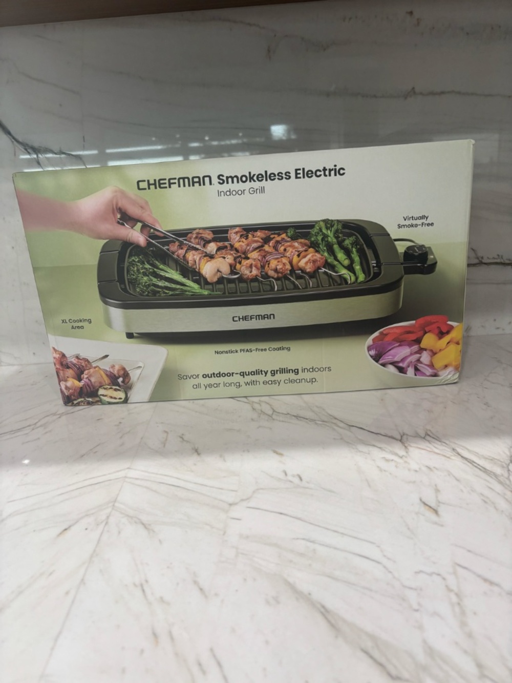 Chefman 6 Serving Electric Indoor Grill W/ Temperature Control Smokeless Stainle - Picture 4 of 8